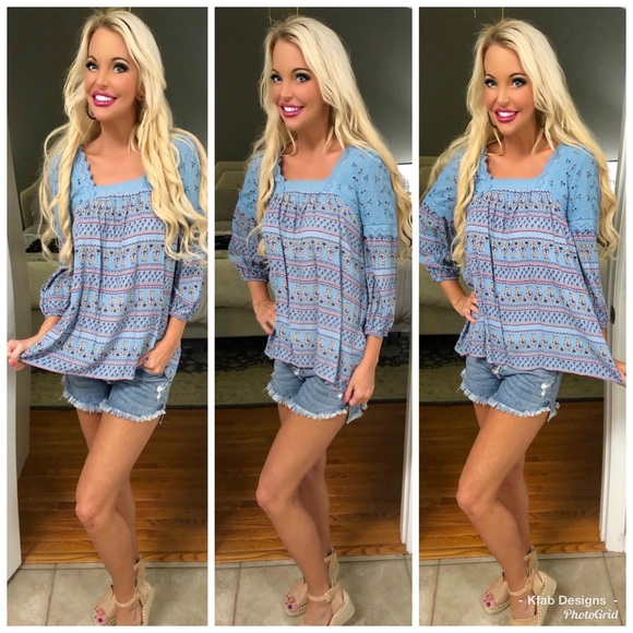 🌺 LAST 1! Floral Crochet Detail Top! - Picture 2 of 3